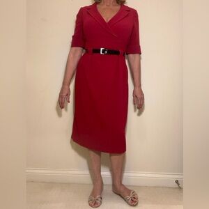 LAST CHANCE!Tailored Red Wrap Dress
